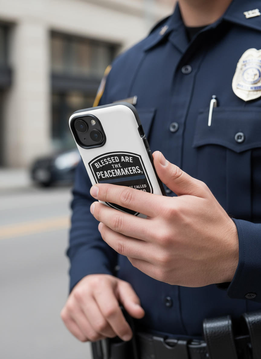 Blessed Are the Peacemakers MagSafe® Tough Case for iPhone® – Christian Faith & Law Enforcement Phone Cover