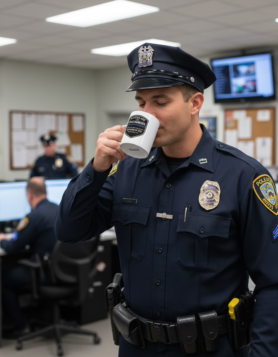 Revival Unleashed Blessed Are the Peacemakers White Glossy Mug – Christian Faith & Law Enforcement Drinkware