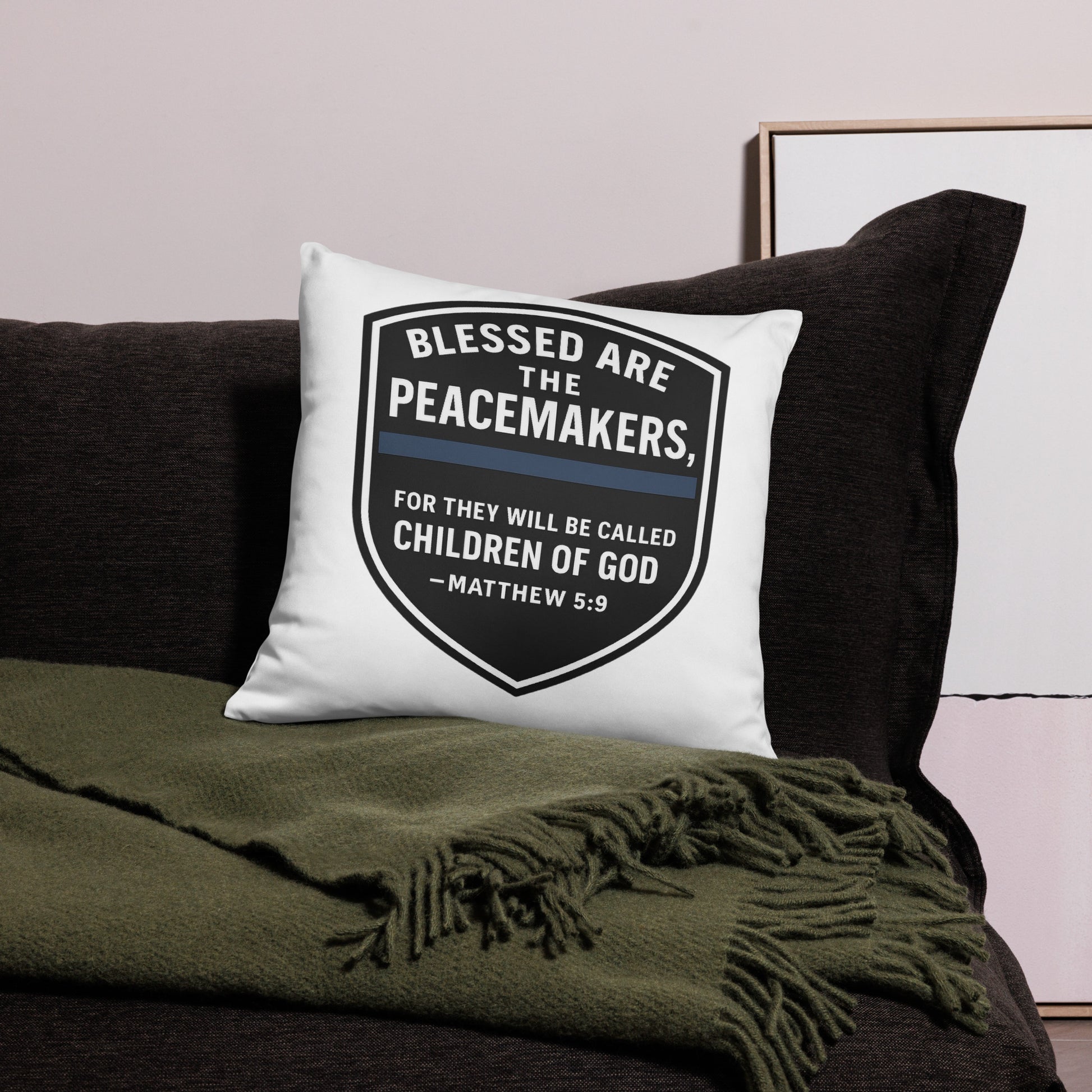 Blessed Are the Peacemakers Pillow Case – Christian Faith & Law Enforcement Home Décor-Revival Unleashed