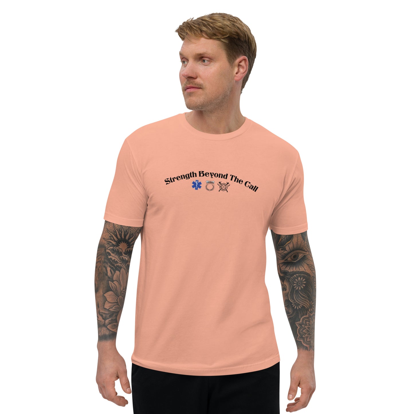 Strength Beyond The Call Curved Logo T-Shirt – First Responder PTSD Awareness | Revival Unleashed-Revival Unleashed