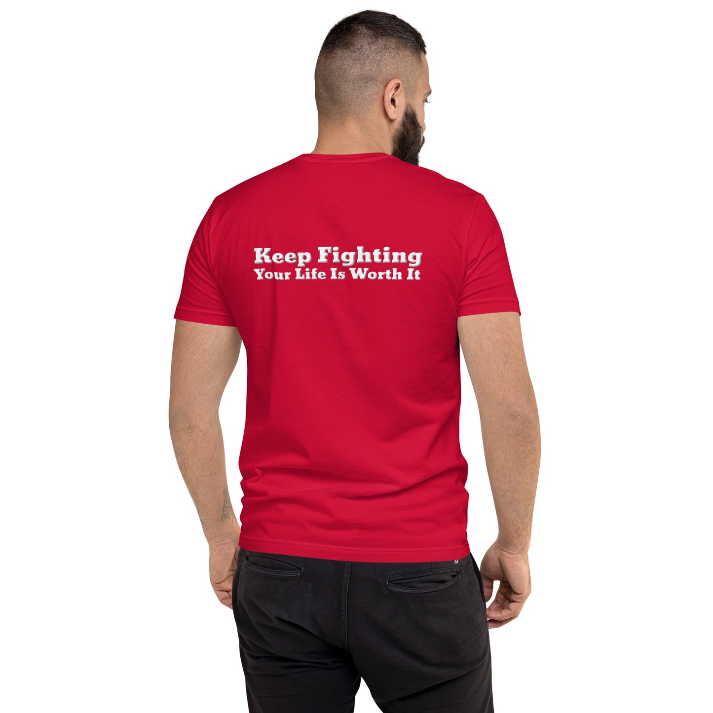 Keep Fighting Fitted T-Shirt – Mental Health Apparel | Revival Unleashed-Revival Unleashed