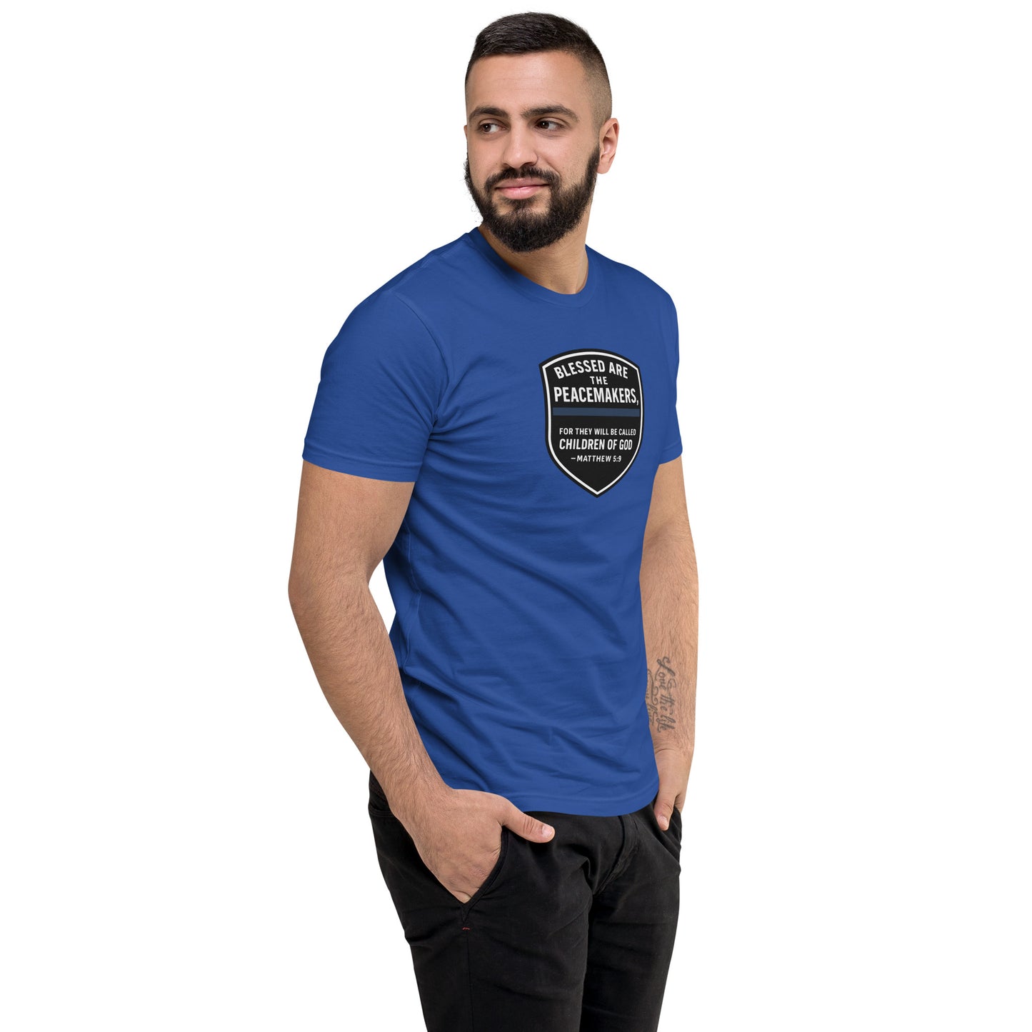 Blessed Are the Peacemakers Fitted T-Shirt – Christian Faith & Law Enforcement Apparel-Revival Unleashed