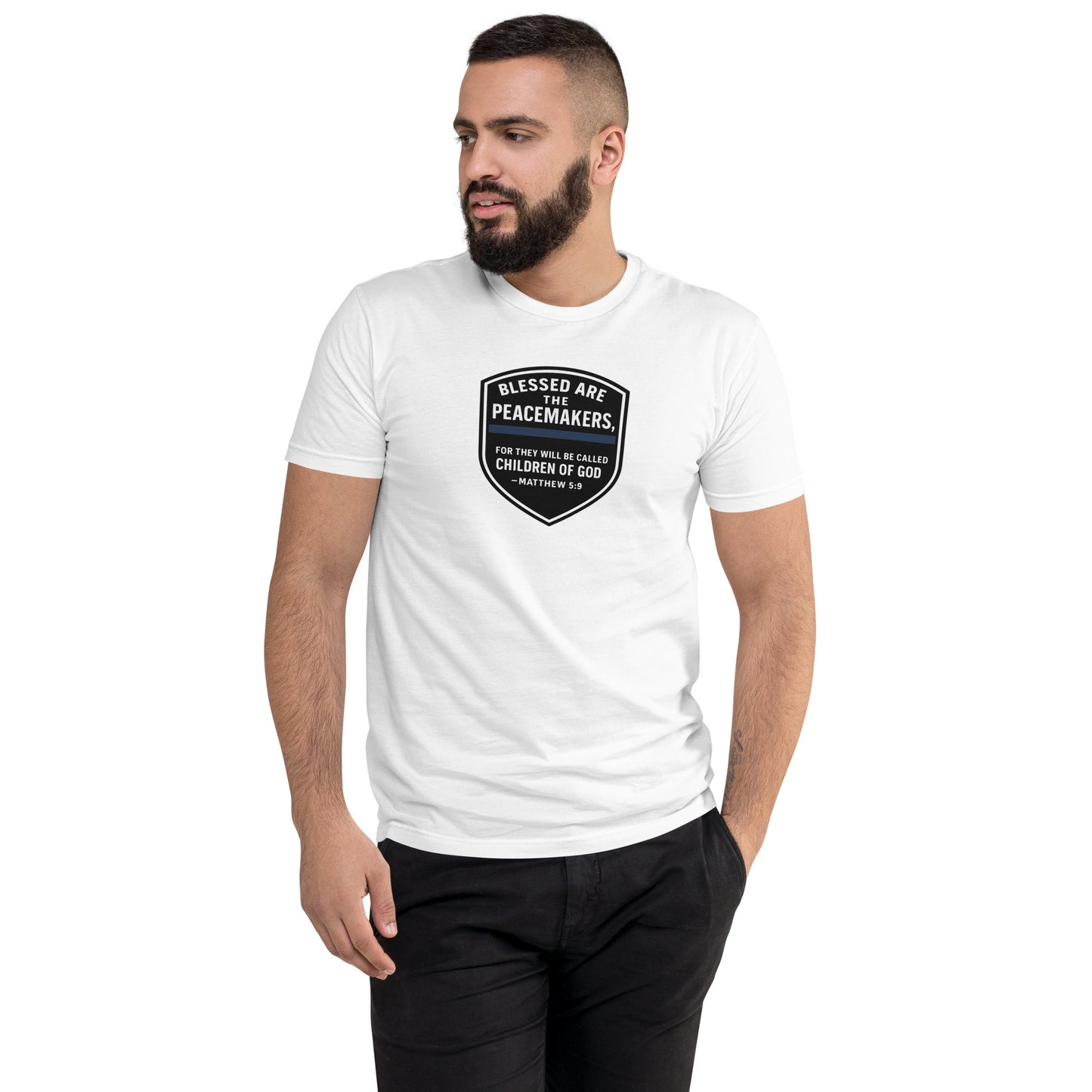 Blessed Are the Peacemakers Fitted T-Shirt – Christian Faith & Law Enforcement Apparel-Revival Unleashed