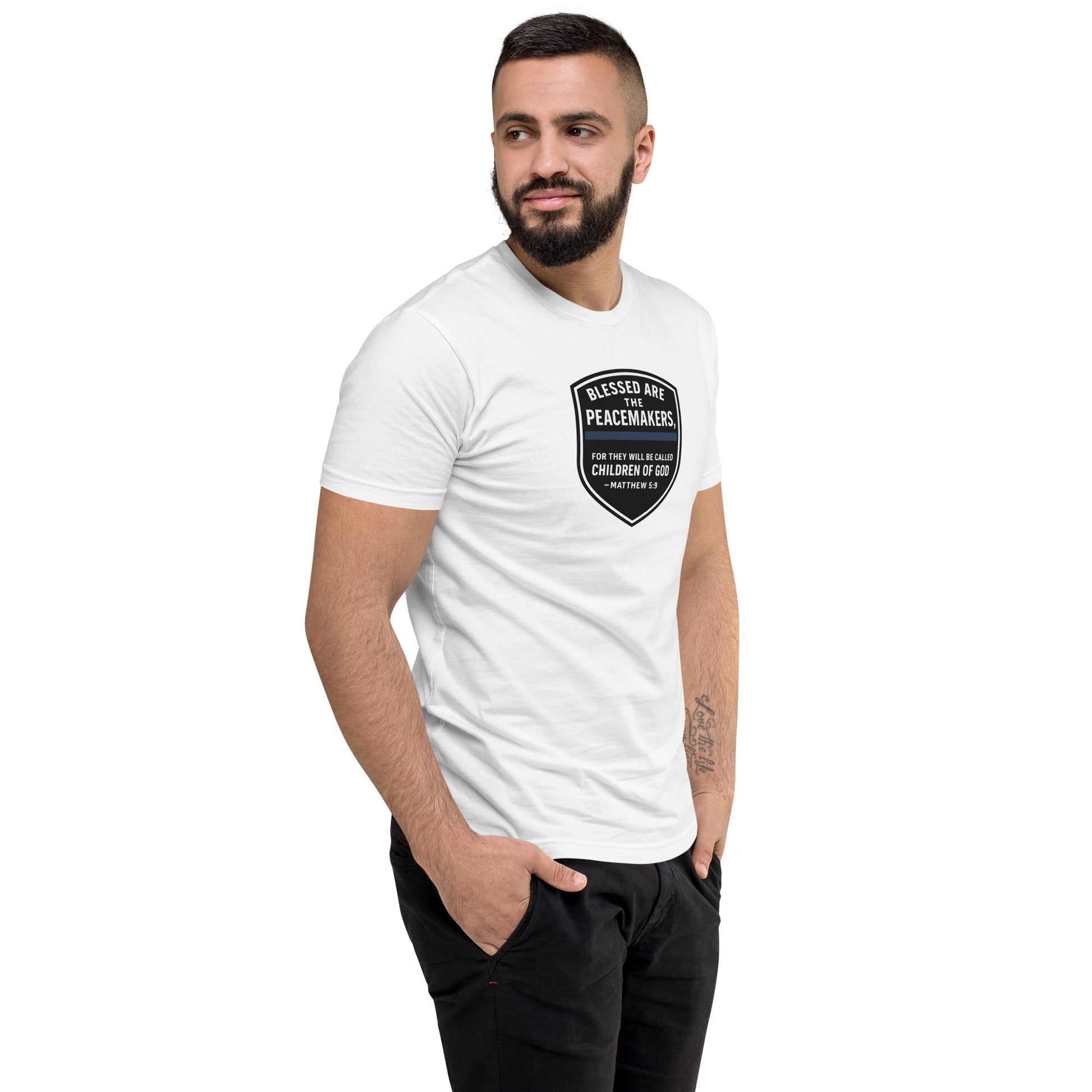Blessed Are the Peacemakers Fitted T-Shirt – Christian Faith & Law Enforcement Apparel-Revival Unleashed