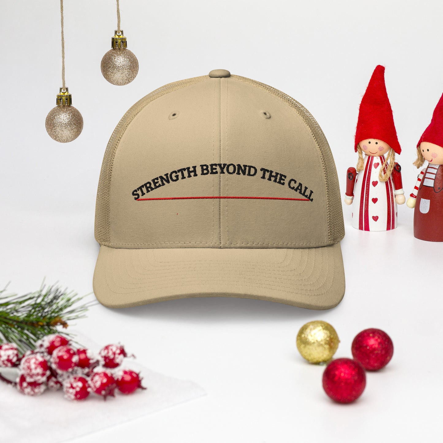 Strength Beyond The Call Red Line Embroidered Snapback Hat – PTSD Awareness | Revival Unleashed-Revival Unleashed