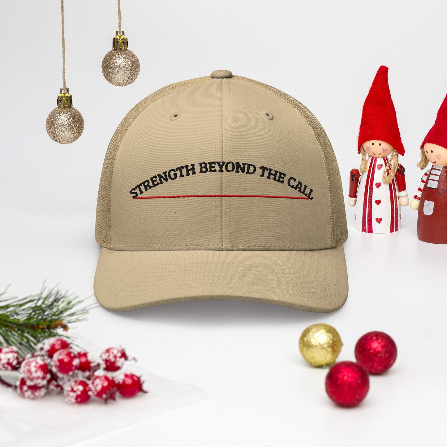 Strength Beyond The Call Red Line Embroidered Snapback Hat – PTSD Awareness | Revival Unleashed-Revival Unleashed