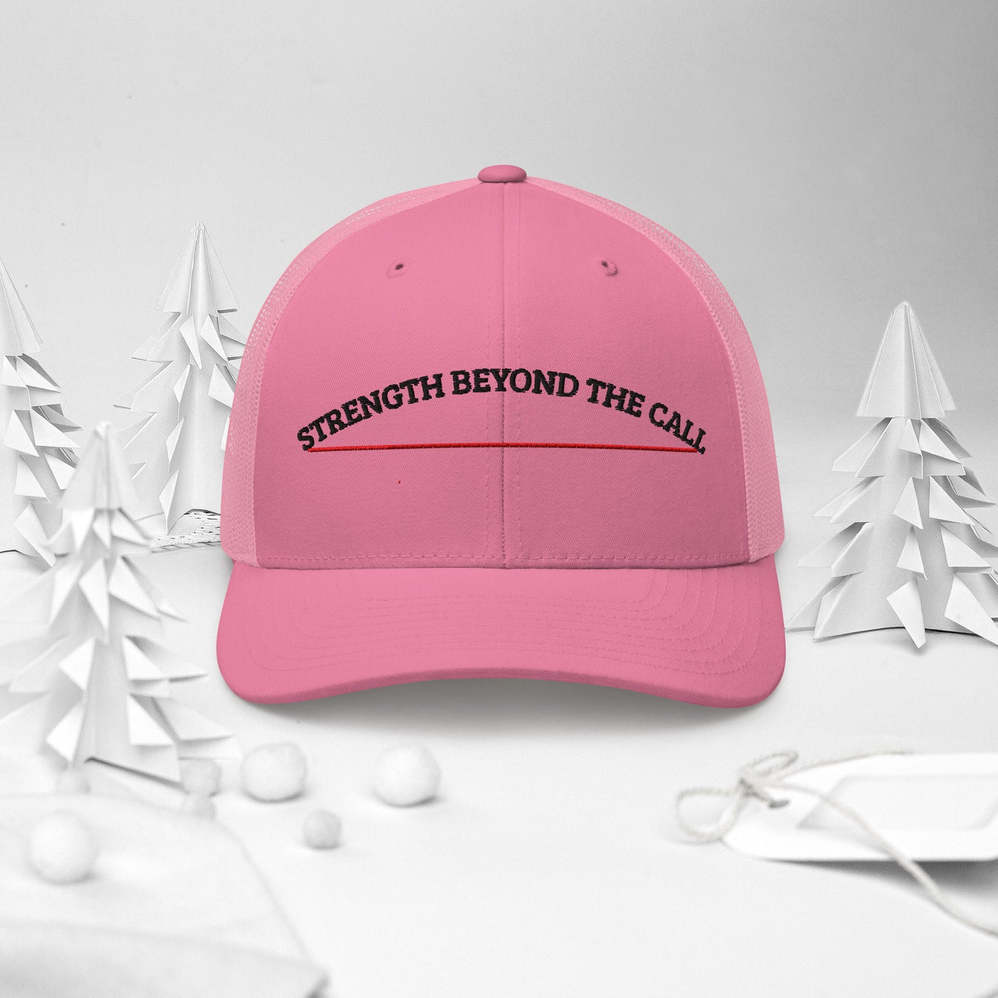 Strength Beyond The Call Red Line Embroidered Snapback Hat – PTSD Awareness | Revival Unleashed-Revival Unleashed