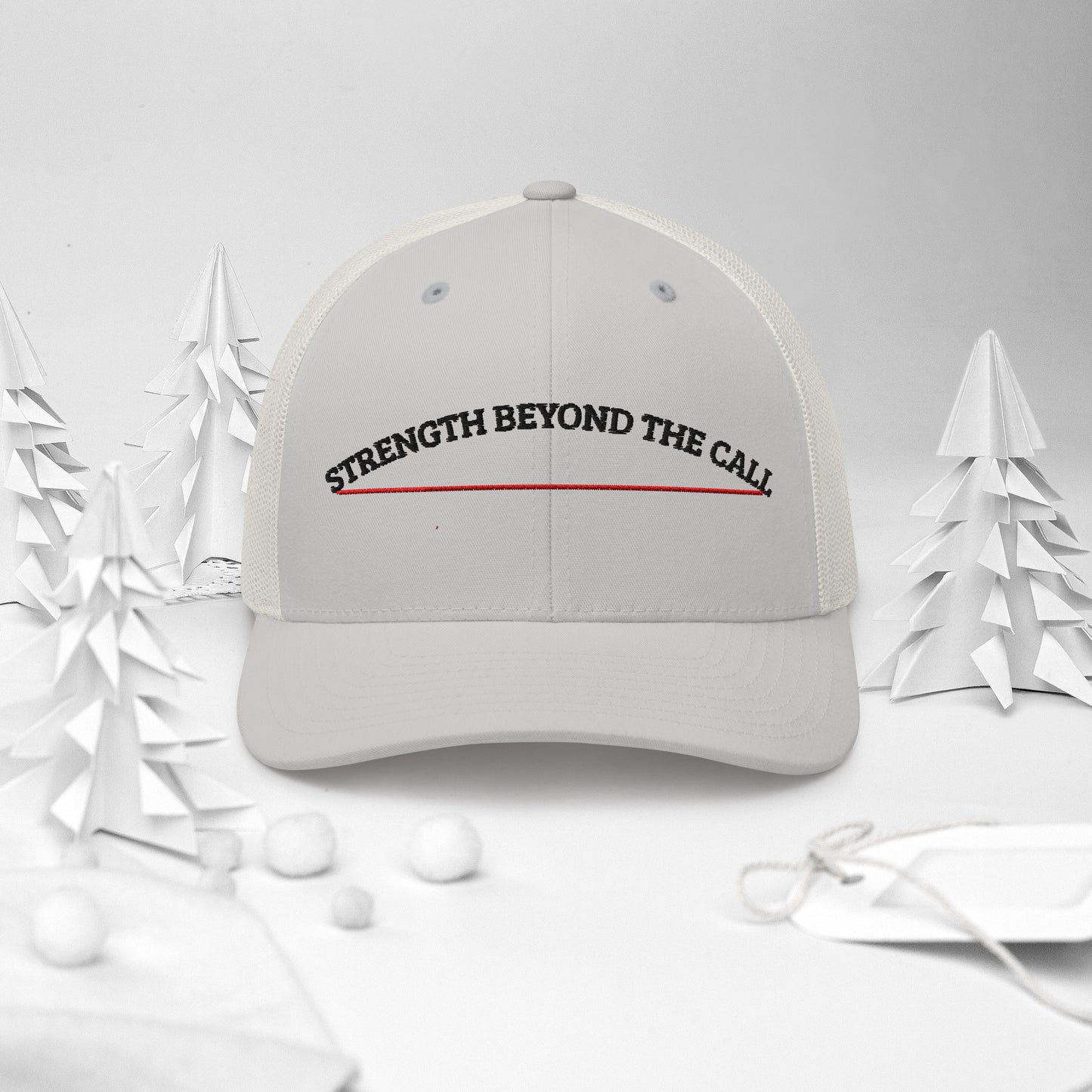 Strength Beyond The Call Red Line Embroidered Snapback Hat – PTSD Awareness | Revival Unleashed-Revival Unleashed