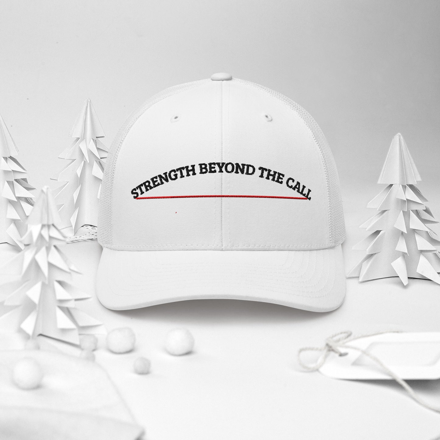 Strength Beyond The Call Red Line Embroidered Snapback Hat – PTSD Awareness | Revival Unleashed-Revival Unleashed