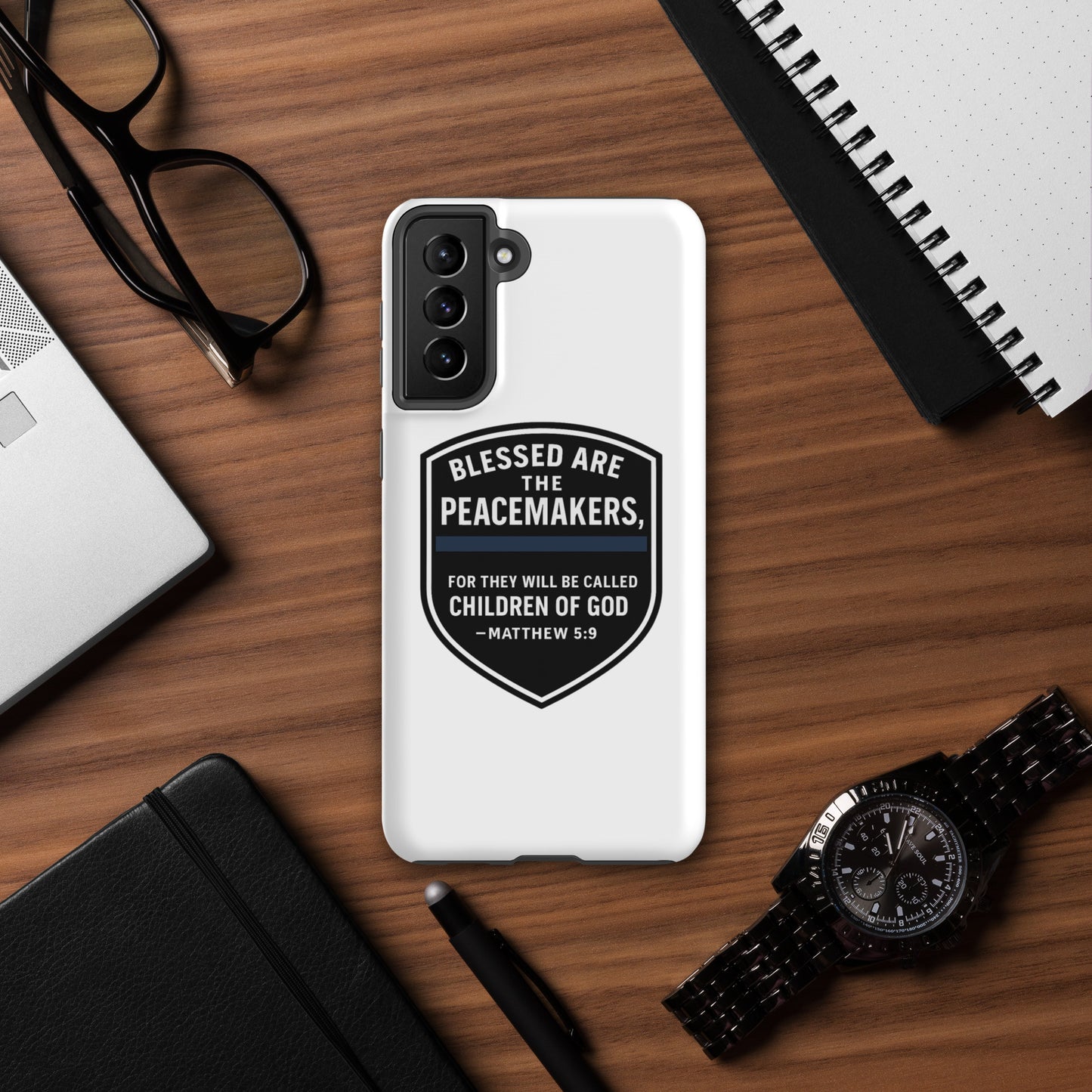 Blessed Are the Peacemakers Tough Case for Samsung® – Christian Faith & Law Enforcement Phone Cover-Revival Unleashed