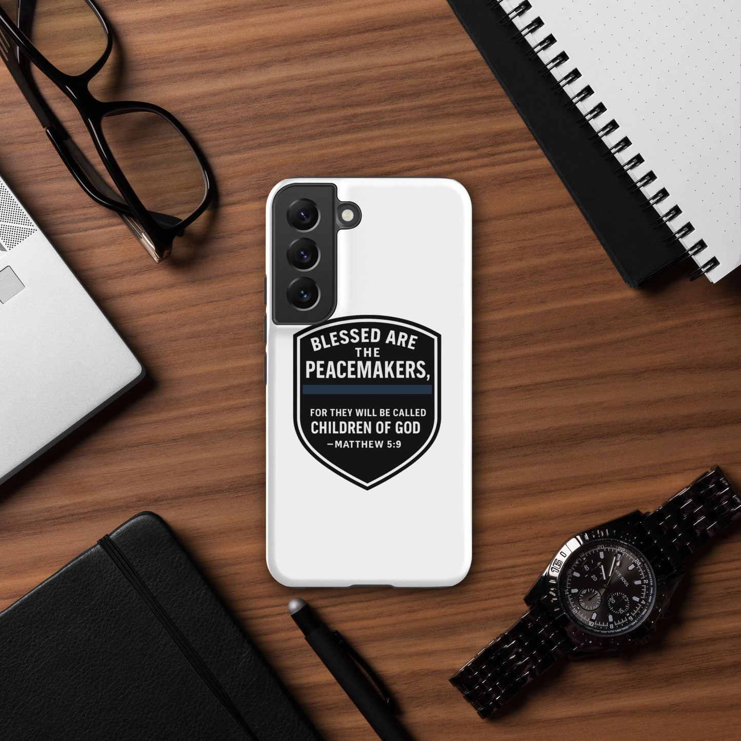 Blessed Are the Peacemakers Tough Case for Samsung® – Christian Faith & Law Enforcement Phone Cover-Revival Unleashed