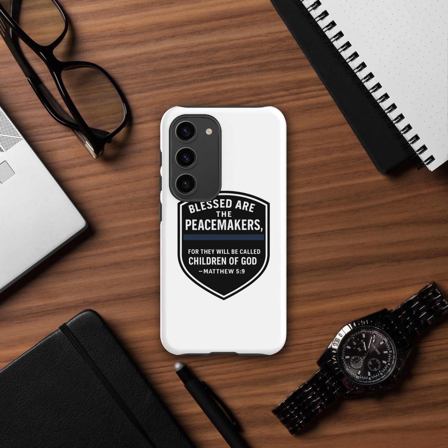 Blessed Are the Peacemakers Tough Case for Samsung® – Christian Faith & Law Enforcement Phone Cover-Revival Unleashed