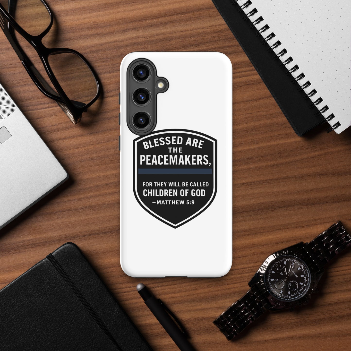 Blessed Are the Peacemakers Tough Case for Samsung® – Christian Faith & Law Enforcement Phone Cover-Revival Unleashed