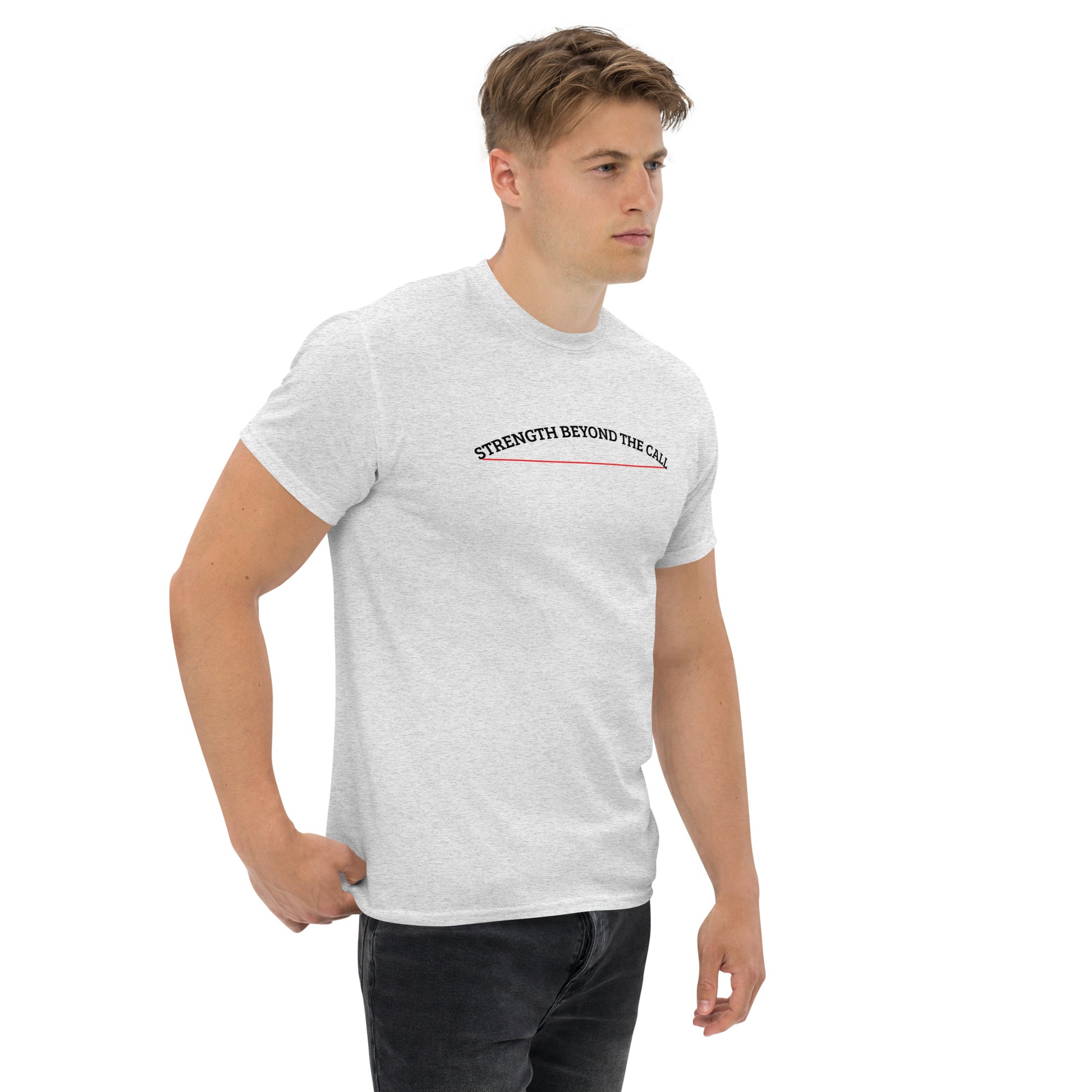 Strength Beyond The Call Red Line Classic T-Shirt – First Responder PTSD Awareness | Revival Unleashed-Revival Unleashed