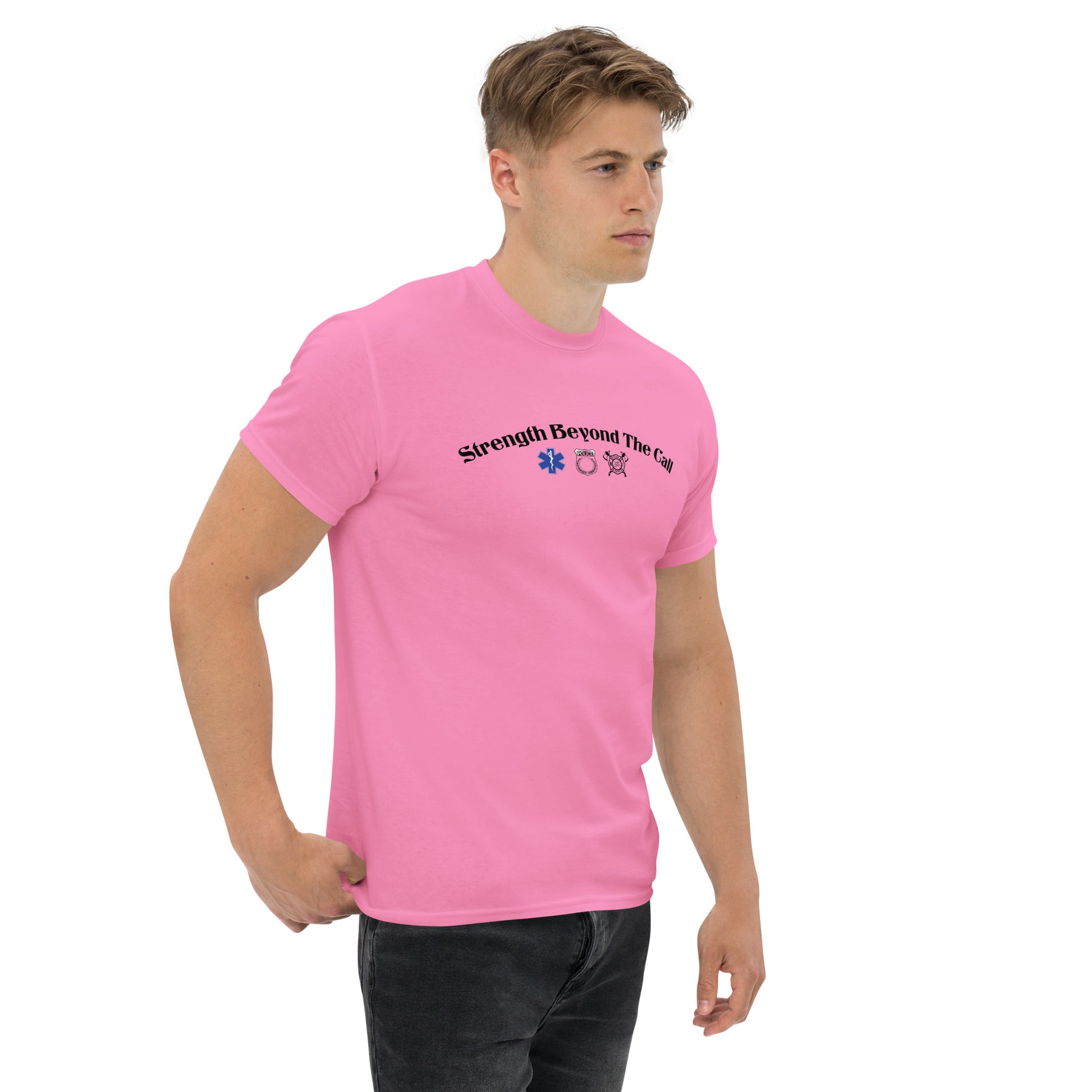 Strength Beyond The Call Curved Logo Classic T-Shirt – First Responder PTSD Awareness | Revival Unleashed-Revival Unleashed