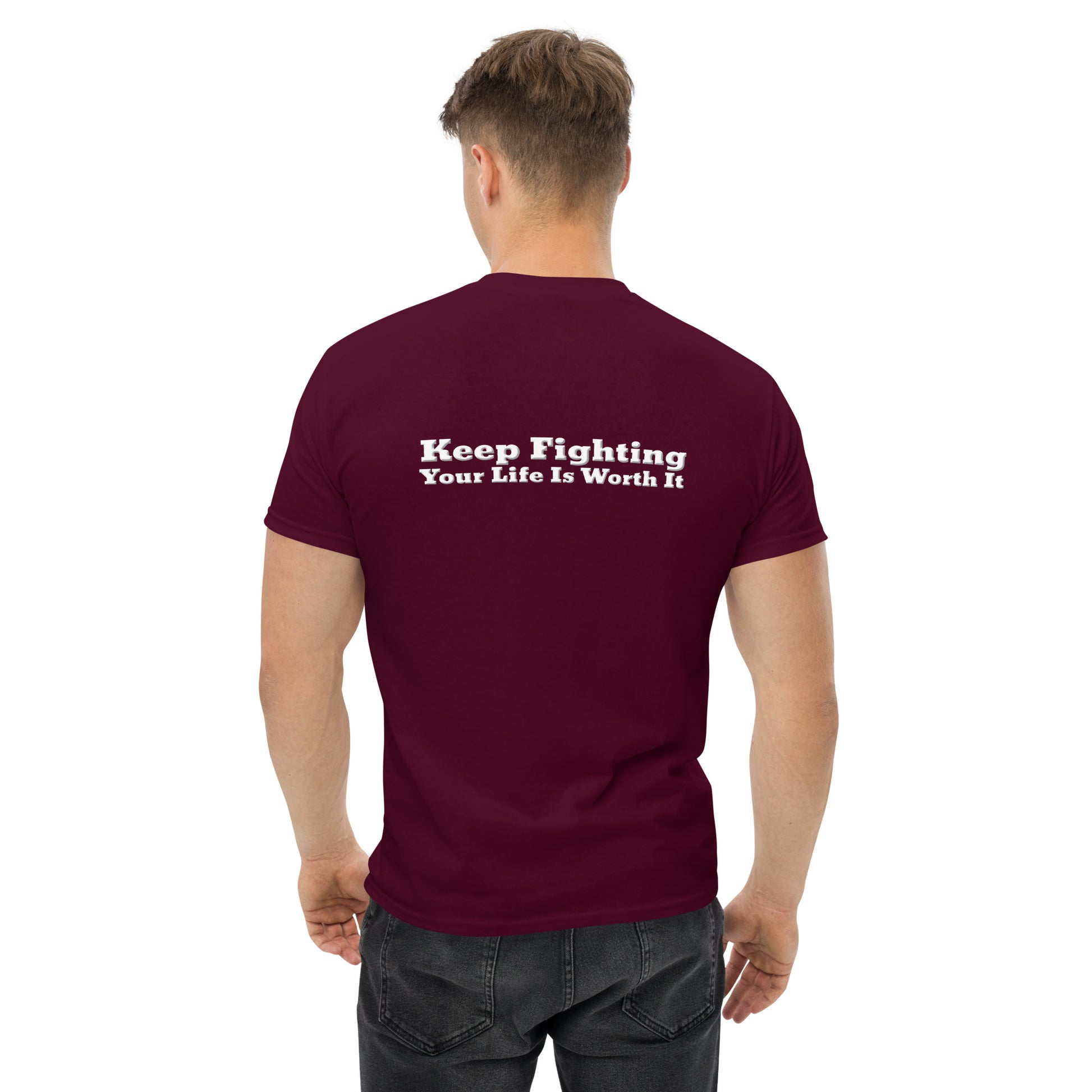 Keep Fighting Classic T-Shirt – Mental Health Apparel | Revival Unleashed-Revival Unleashed