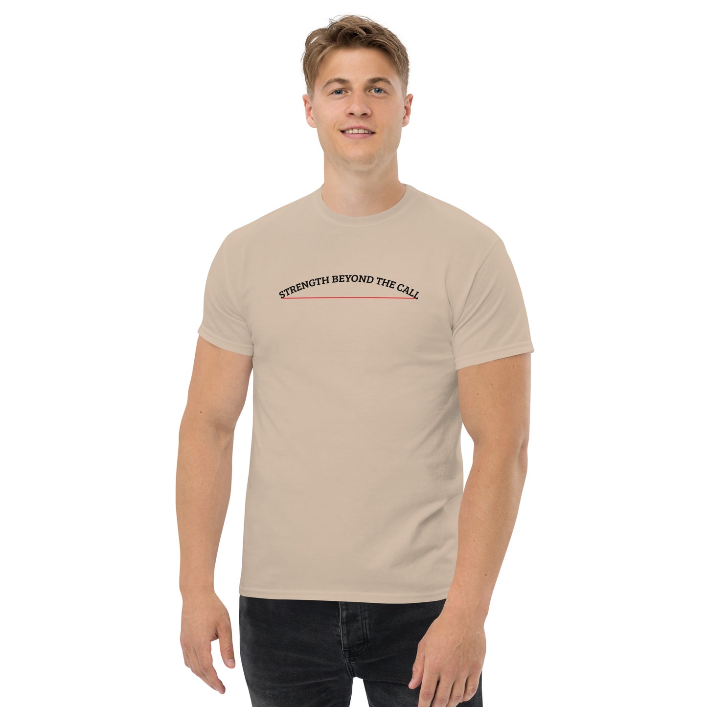 Strength Beyond The Call Red Line Classic T-Shirt – First Responder PTSD Awareness | Revival Unleashed-Revival Unleashed