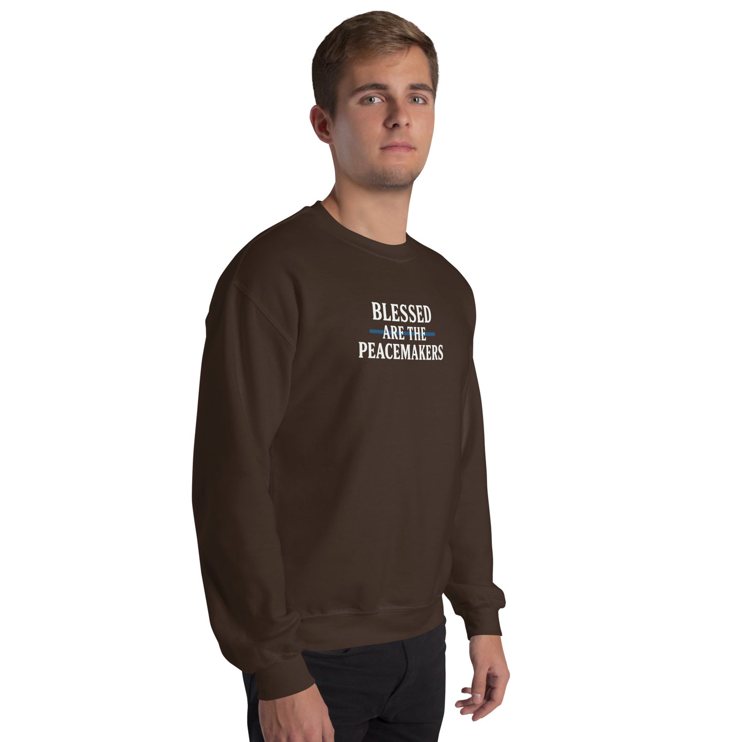 Blessed Are The Peacemakers Blue Line Unisex Sweater – Christian Faith Apparel | Revival Unleashed-Revival Unleashed