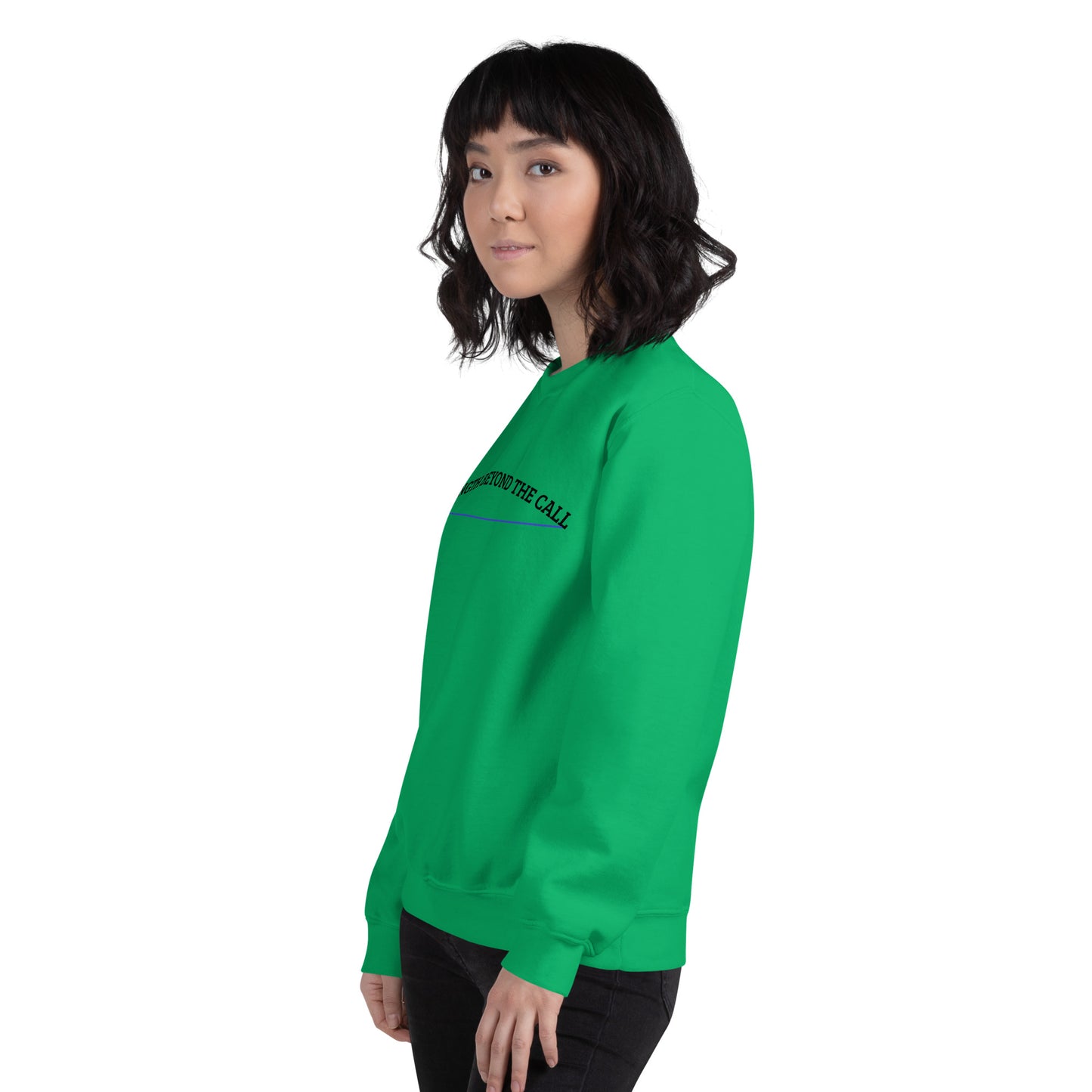 Strength Beyond The Call Blue Line Curved Logo Sweatshirt – Law Enforcement PTSD Awareness | Revival Unleashed-Revival Unleashed