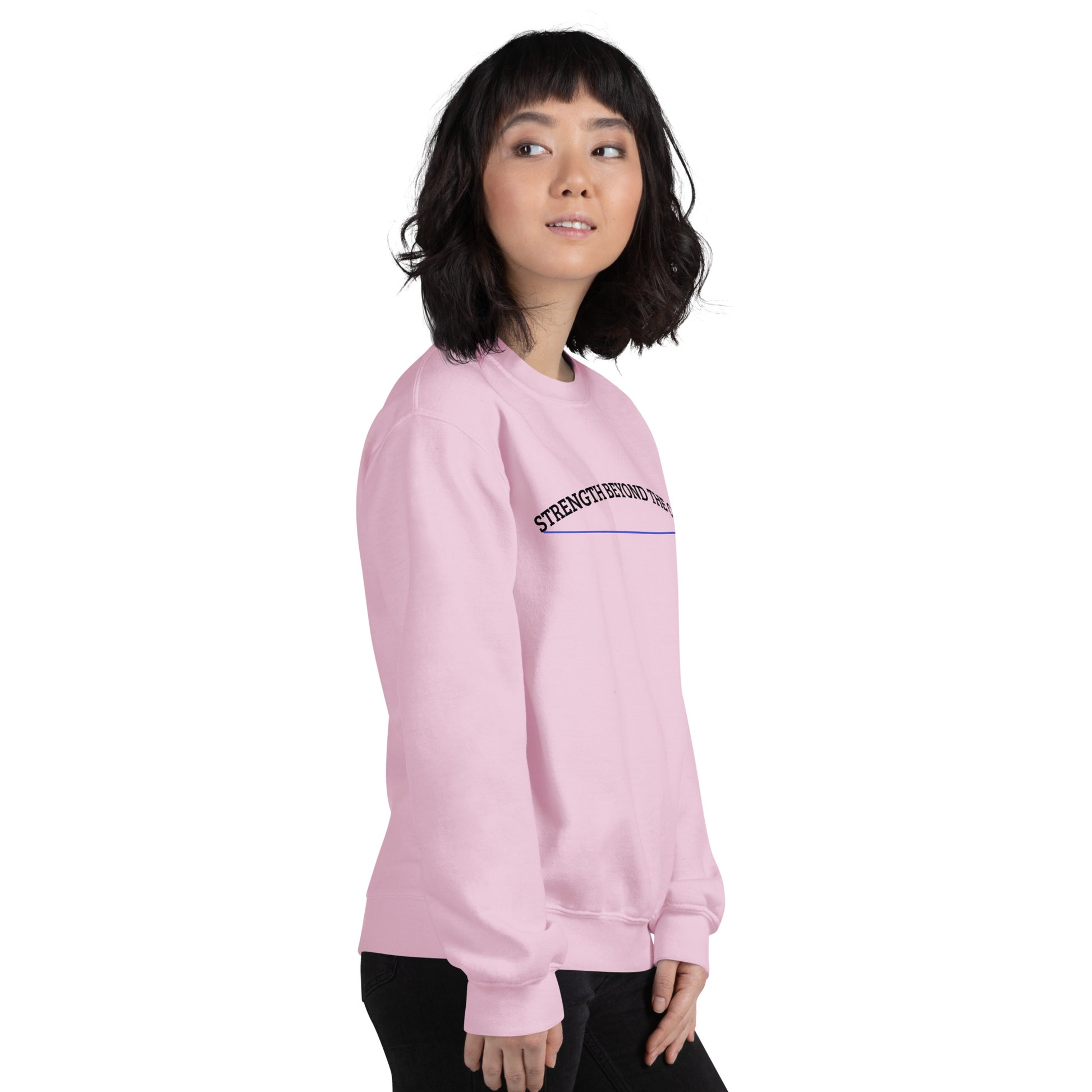 Strength Beyond The Call Blue Line Curved Logo Sweatshirt – Law Enforcement PTSD Awareness | Revival Unleashed-Revival Unleashed