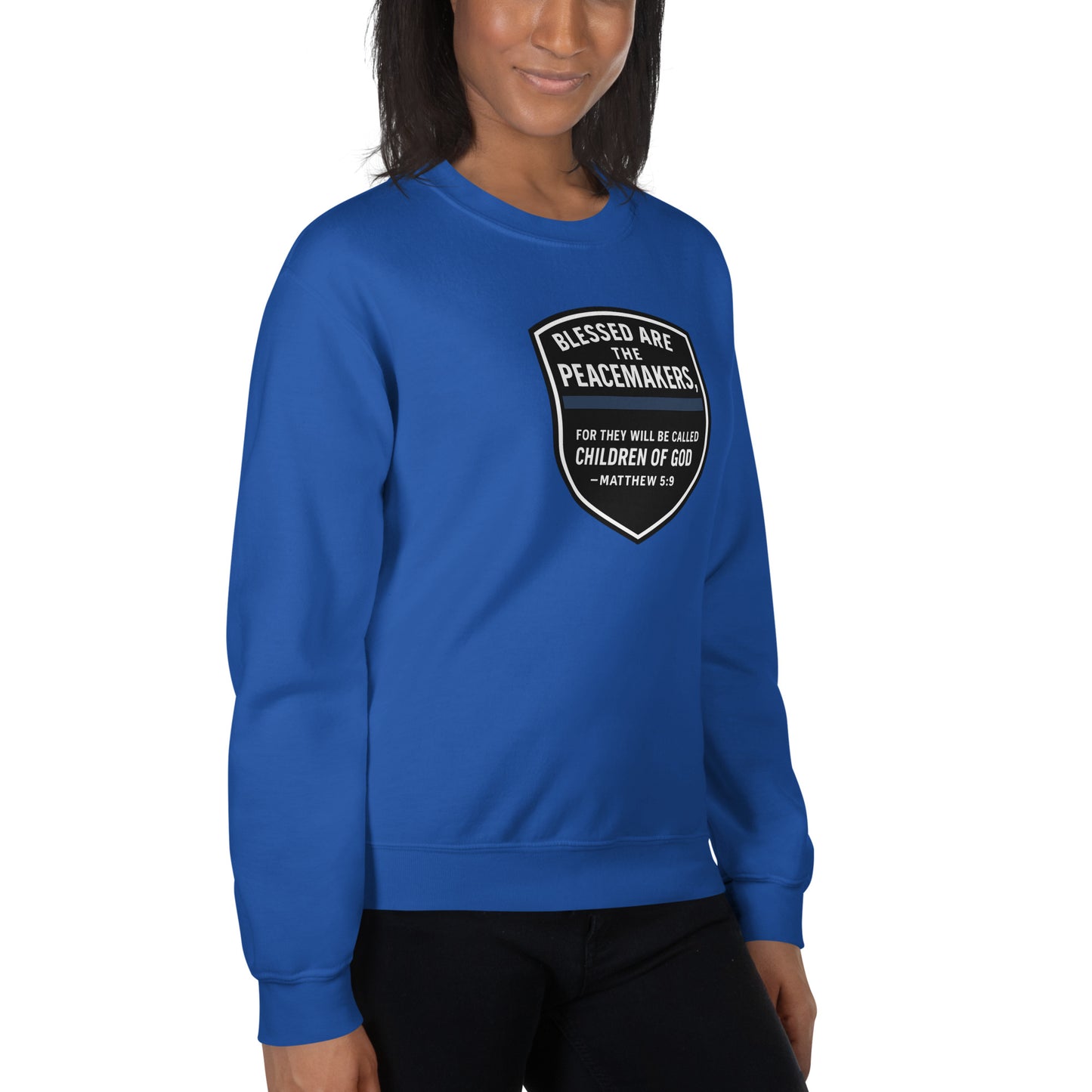 Blessed Are the Peacemakers Unisex Crewneck Sweatshirt – Christian Faith & Law Enforcement Apparel-Revival Unleashed