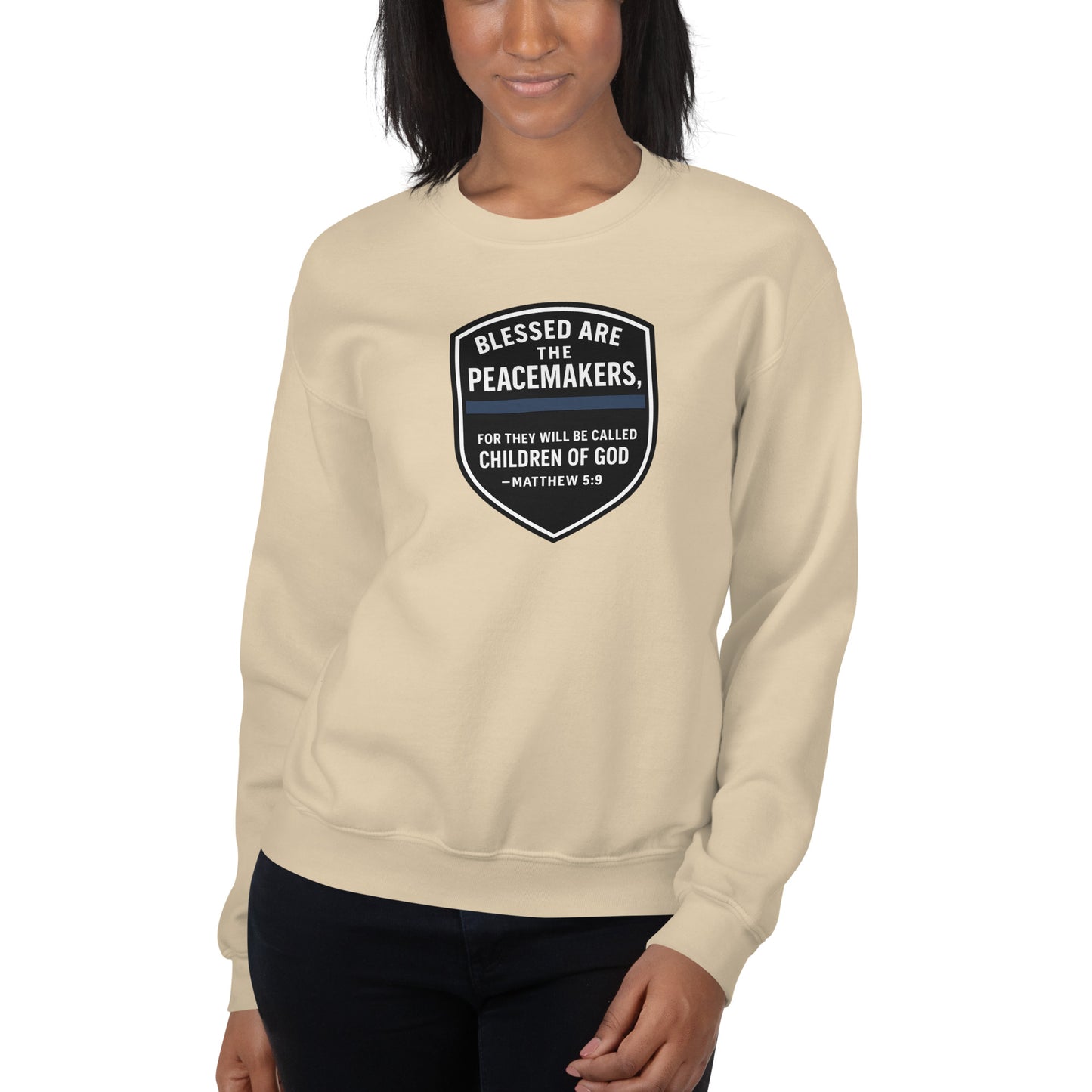 Blessed Are the Peacemakers Unisex Crewneck Sweatshirt – Christian Faith & Law Enforcement Apparel-Revival Unleashed