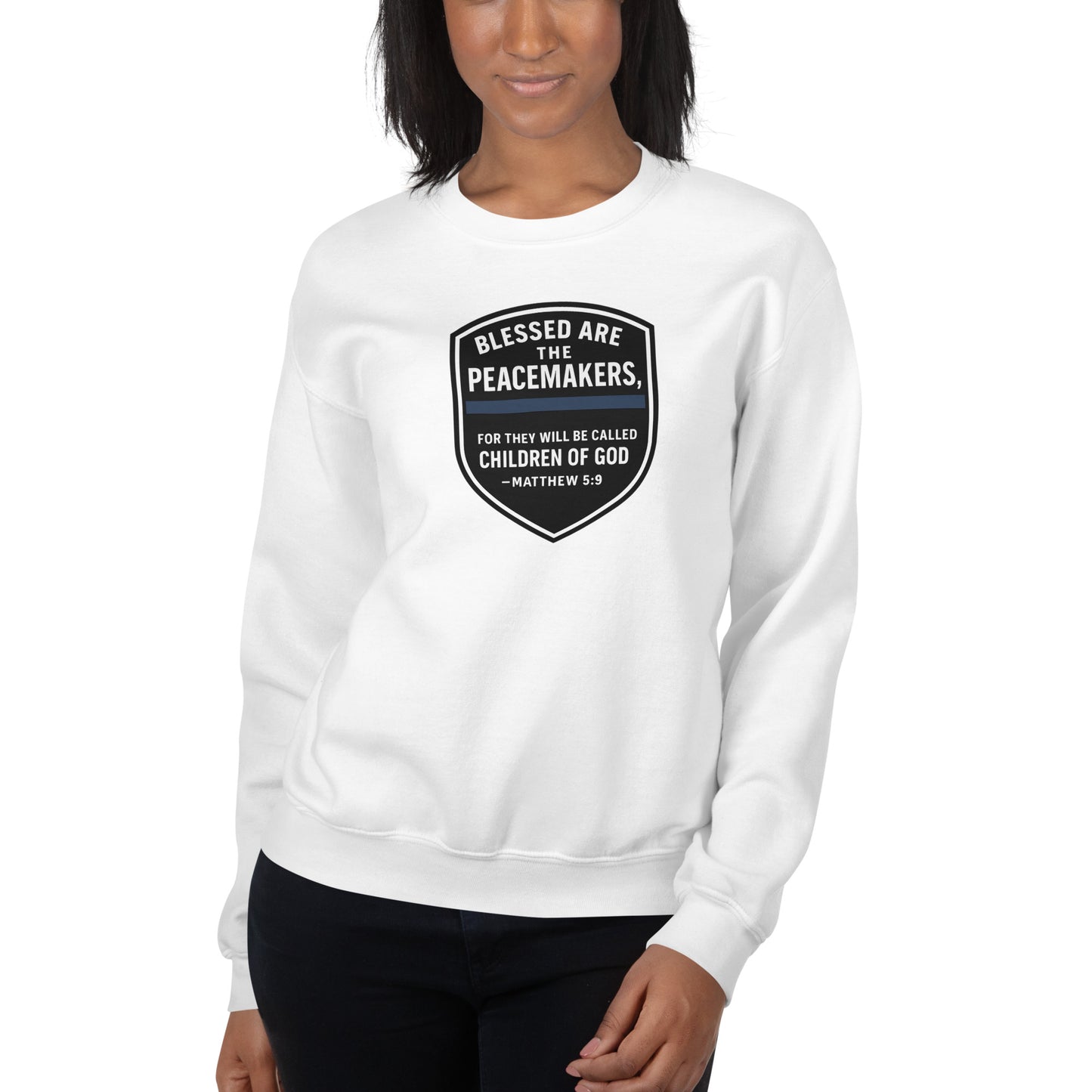 Blessed Are the Peacemakers Unisex Crewneck Sweatshirt – Christian Faith & Law Enforcement Apparel-Revival Unleashed
