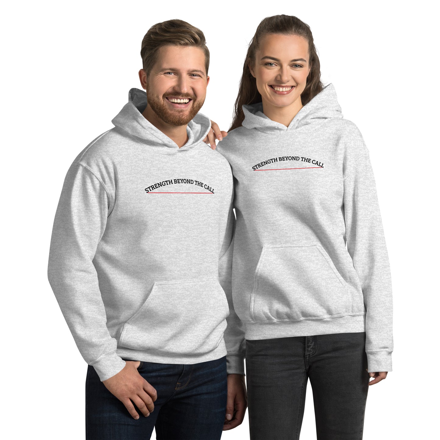 Strength Beyond The Call Red Line Hoodie – First Responder PTSD Awareness | Revival Unleashed-Revival Unleashed