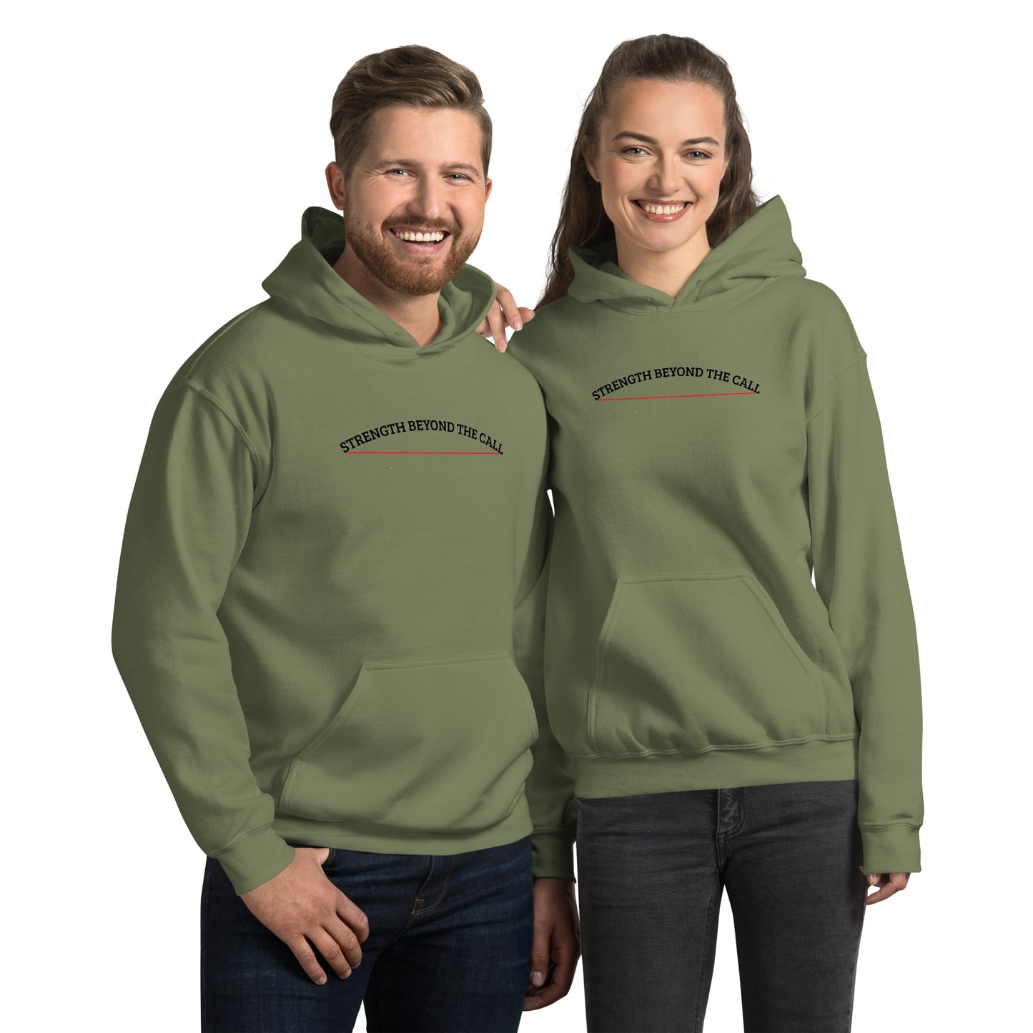 Strength Beyond The Call Red Line Hoodie – First Responder PTSD Awareness | Revival Unleashed-Revival Unleashed