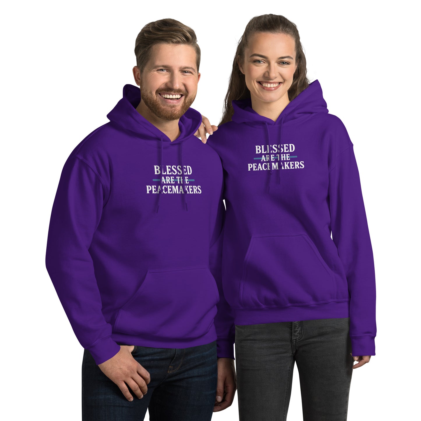 Blessed Are The Peacemakers Blue Line Unisex Hoodie – Christian Faith Apparel | Revival Unleashed-Revival Unleashed