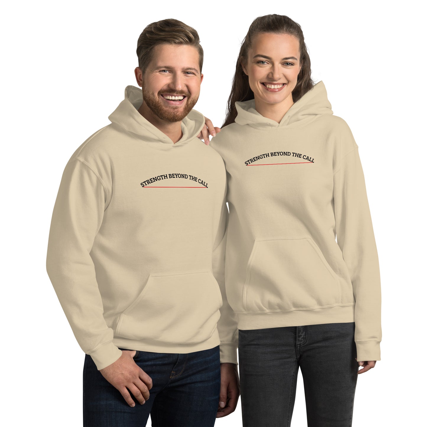 Strength Beyond The Call Red Line Hoodie – First Responder PTSD Awareness | Revival Unleashed-Revival Unleashed
