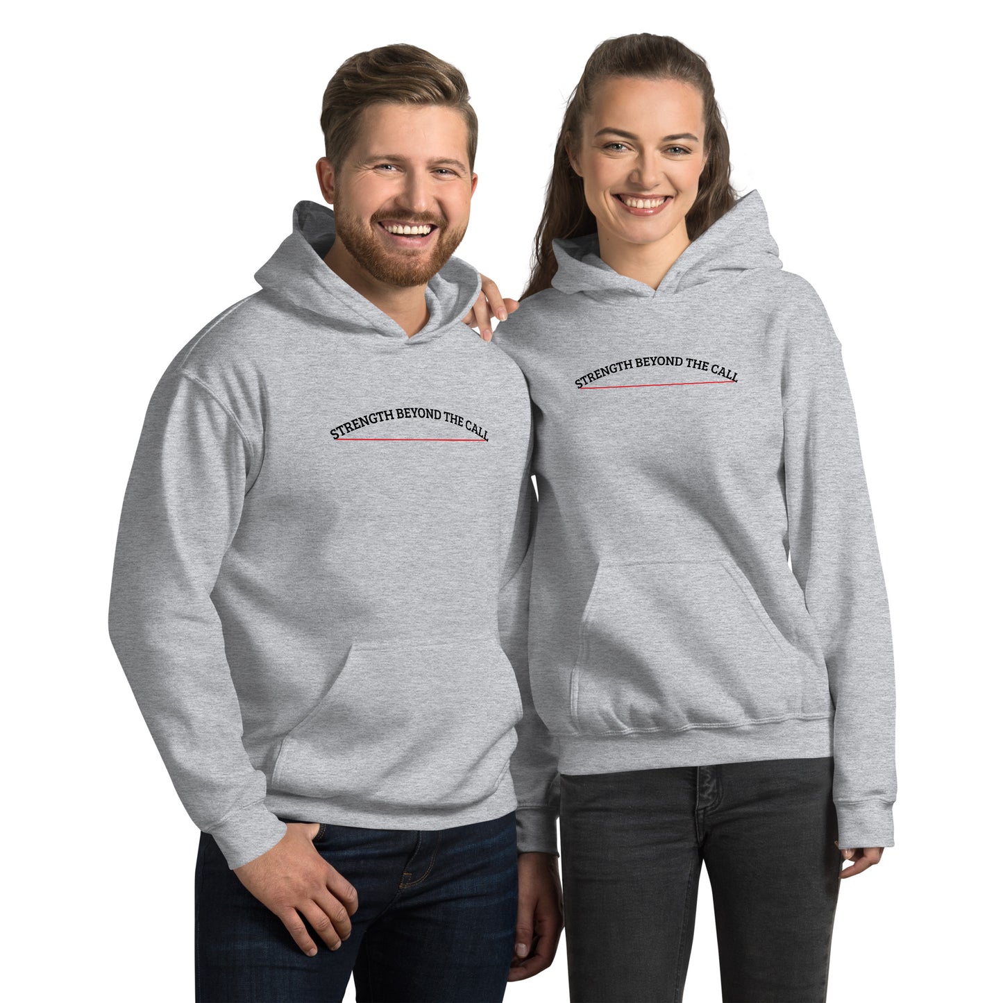 Strength Beyond The Call Red Line Hoodie – First Responder PTSD Awareness | Revival Unleashed-Revival Unleashed