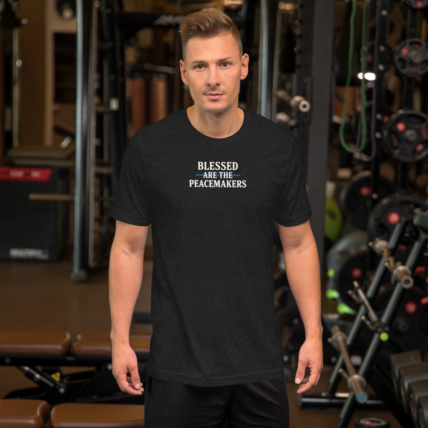 Blessed Are The Peacemakers Blue Line Classic T-Shirt – Christian Faith Apparel | Revival Unleashed-Revival Unleashed