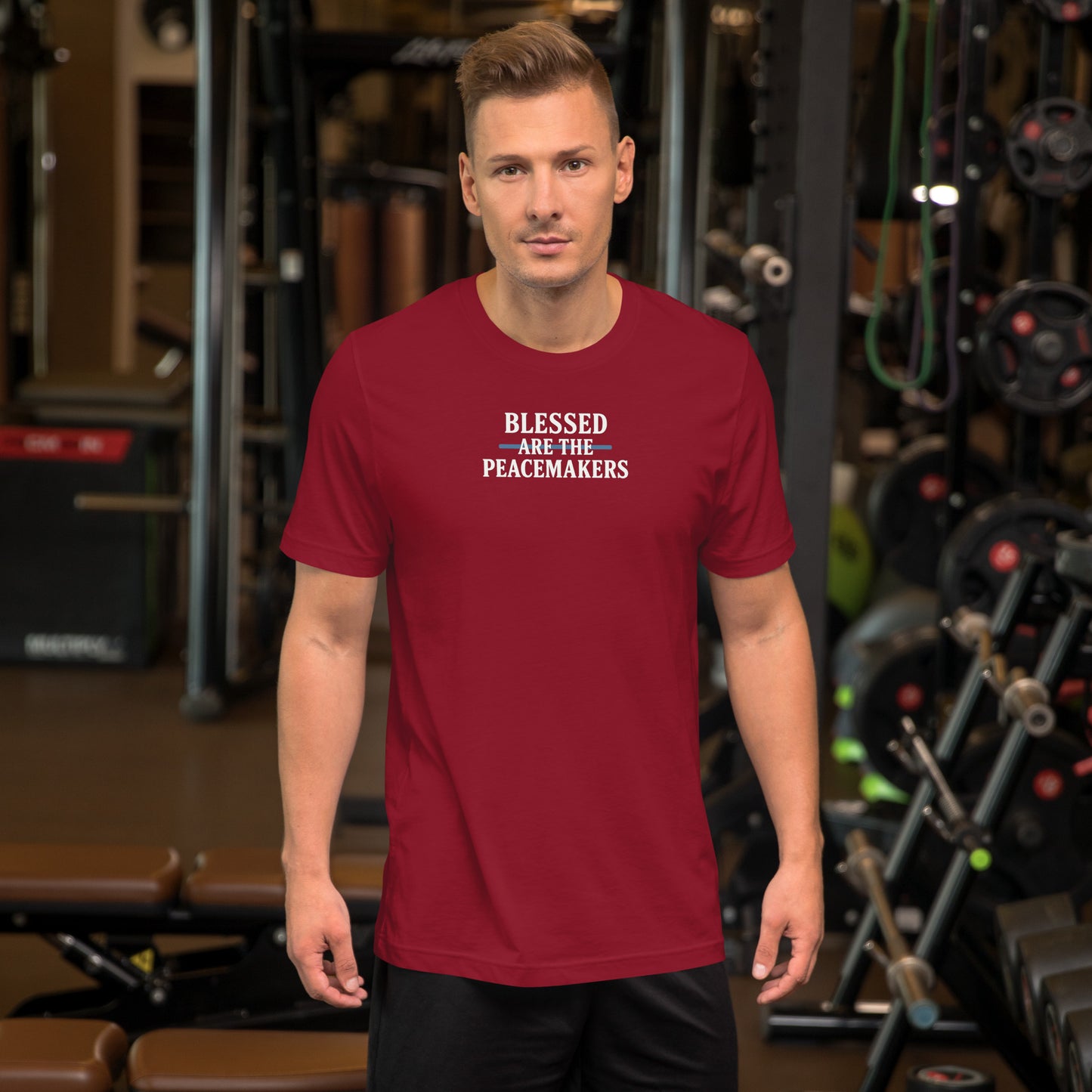 Blessed Are The Peacemakers Blue Line Classic T-Shirt – Christian Faith Apparel | Revival Unleashed-Revival Unleashed