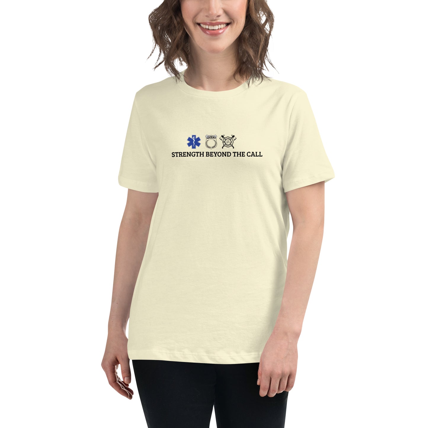 Strength Beyond The Call Women’s T-Shirt – First Responder PTSD Awareness | Revival Unleashed-Revival Unleashed