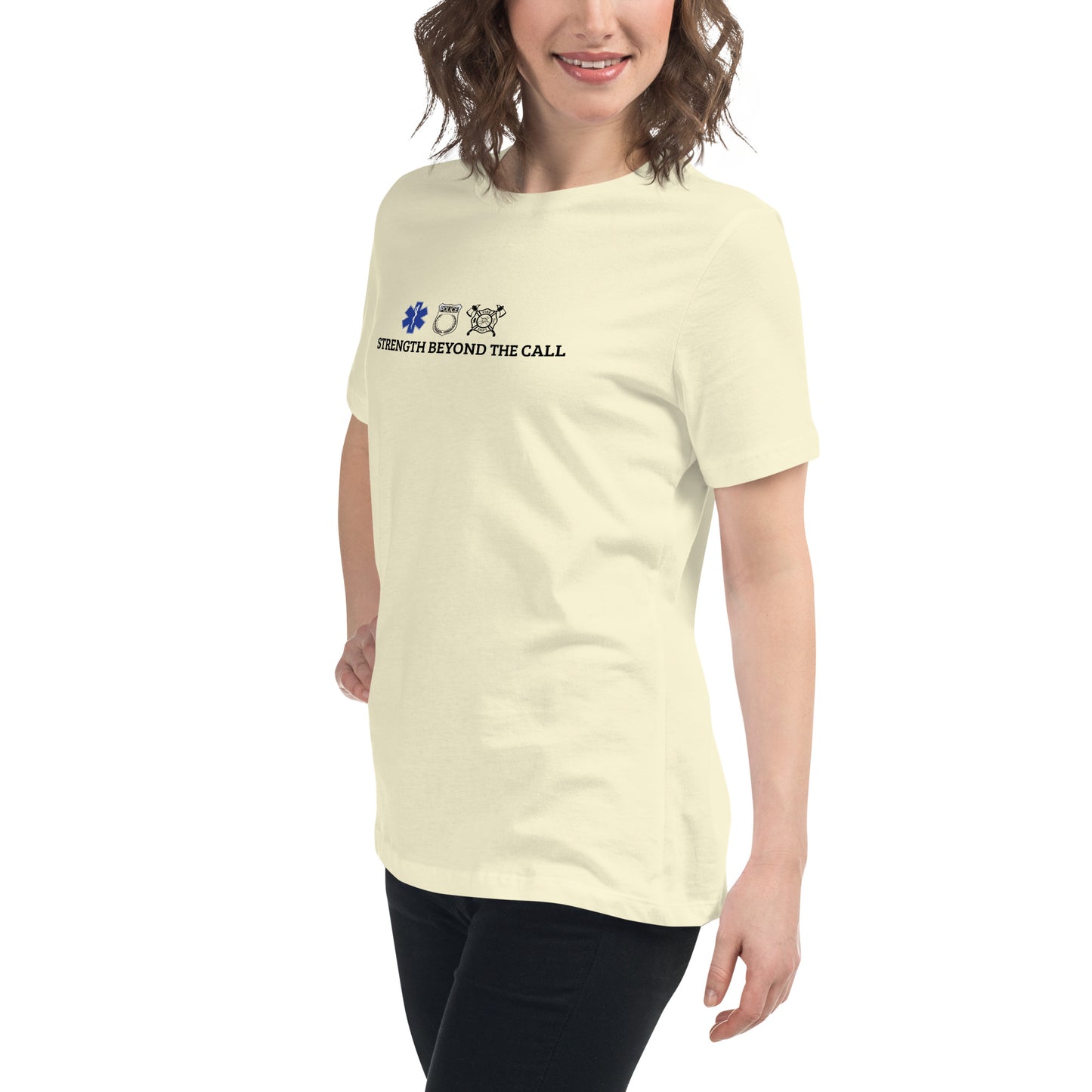 Strength Beyond The Call Women’s T-Shirt – First Responder PTSD Awareness | Revival Unleashed-Revival Unleashed