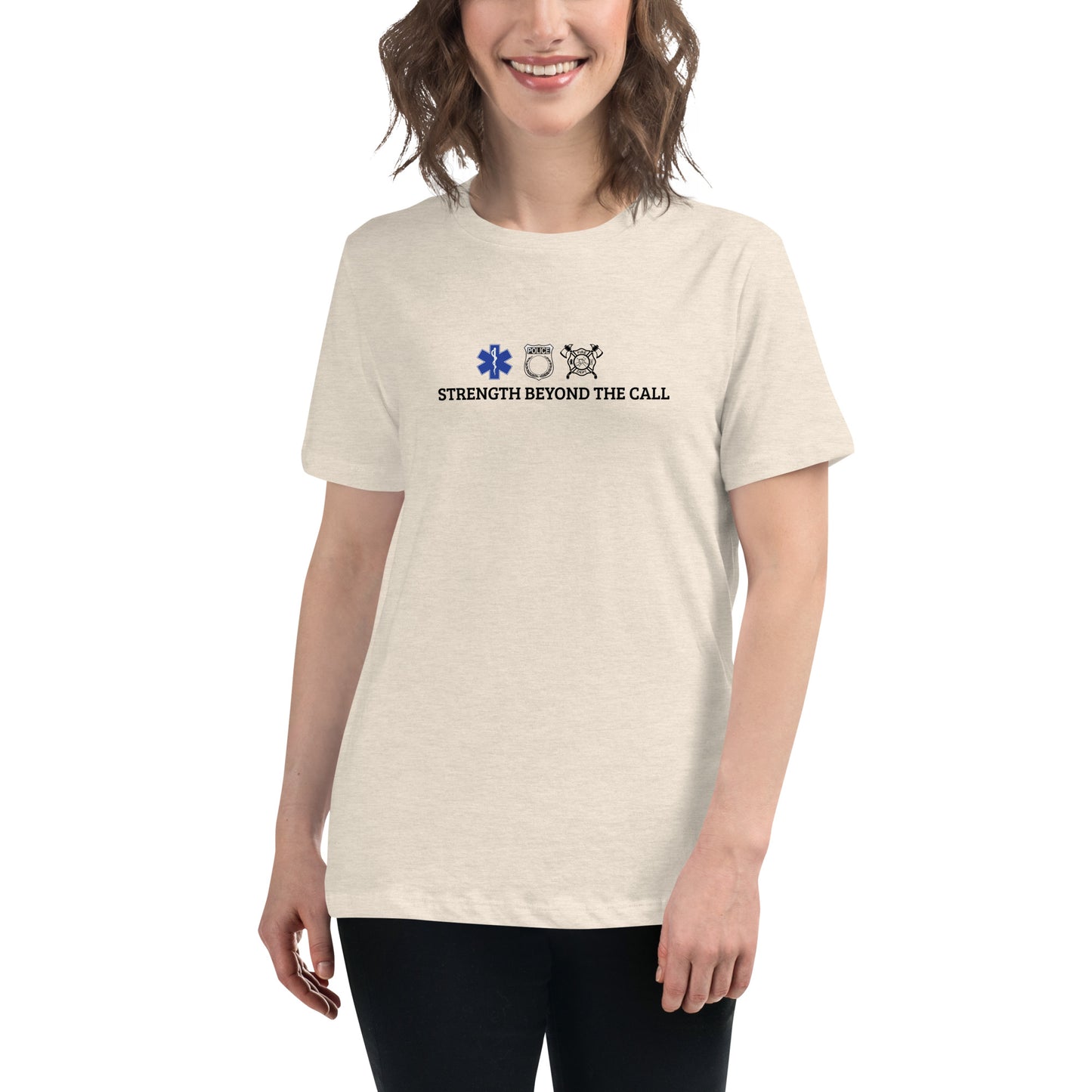 Strength Beyond The Call Women’s T-Shirt – First Responder PTSD Awareness | Revival Unleashed-Revival Unleashed