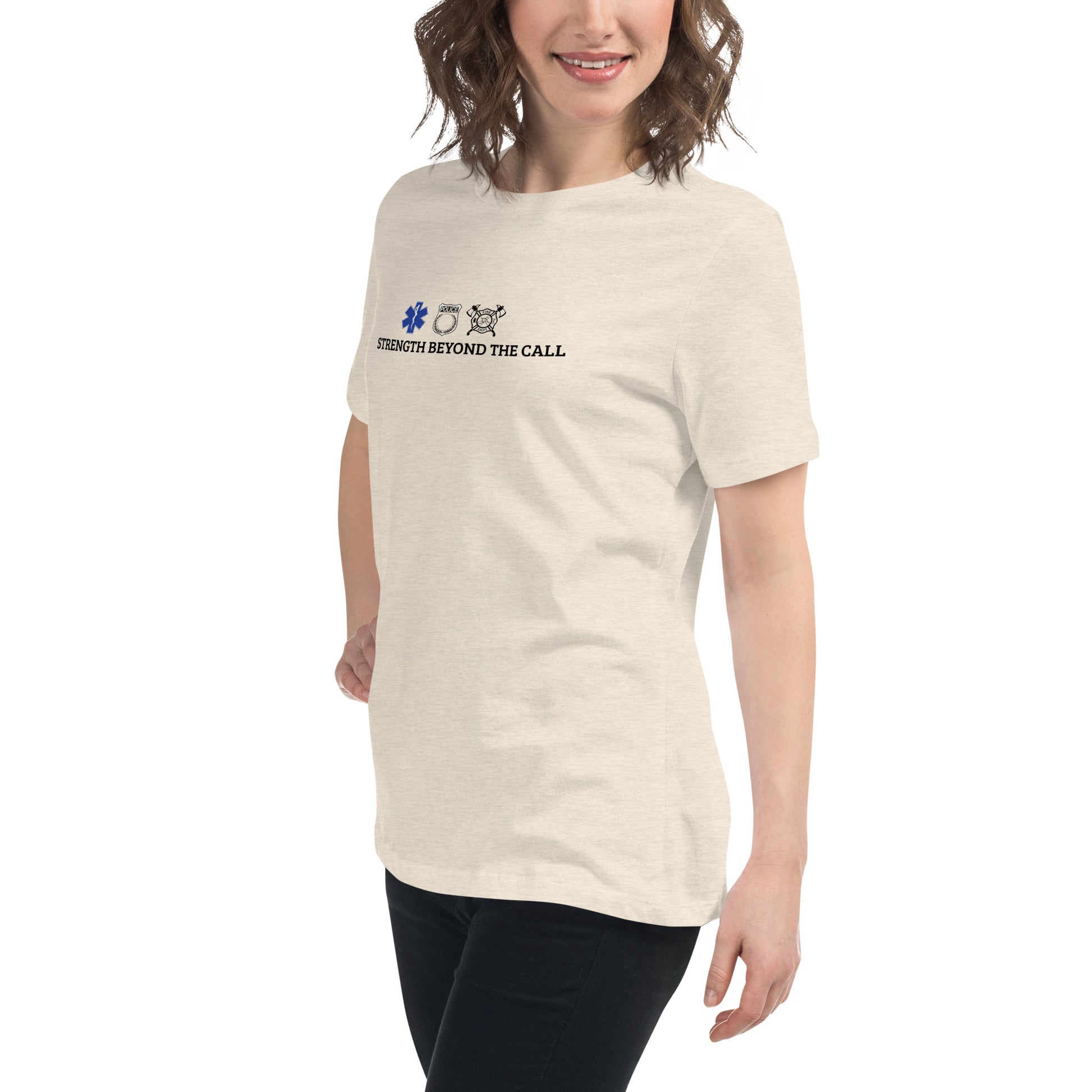 Strength Beyond The Call Women’s T-Shirt – First Responder PTSD Awareness | Revival Unleashed-Revival Unleashed