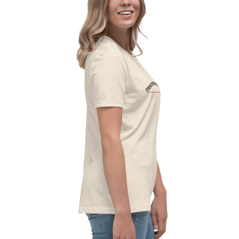 Strength Beyond The Call Red Line Women’s T-Shirt – First Responder PTSD Awareness | Revival Unleashed-Revival Unleashed