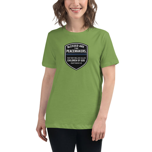 Revival Unleashed Blessed Are the Peacemakers Women’s Relaxed T-Shirt – Christian Faith & Law Enforcement Apparel-Revival Unleashed