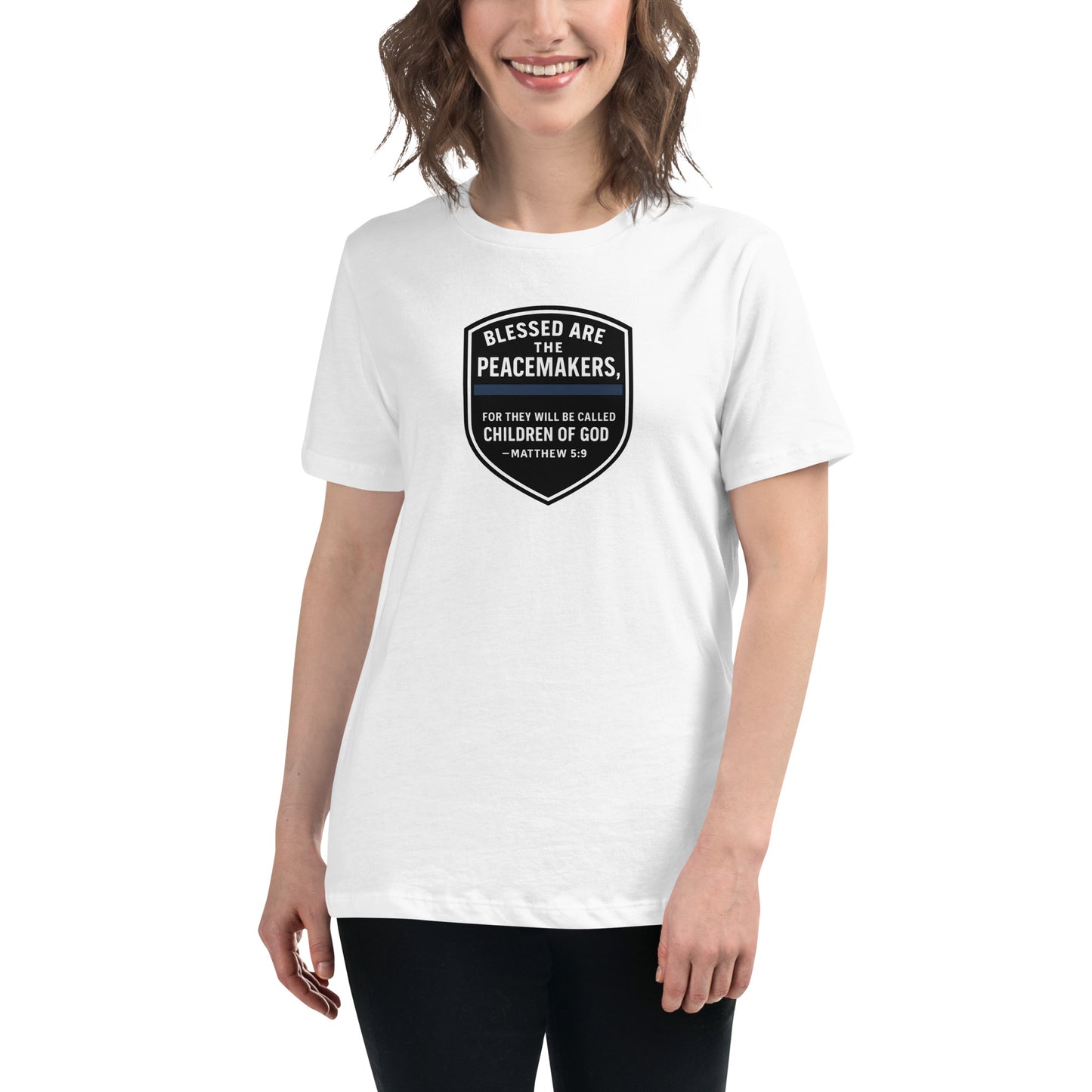 Revival Unleashed Blessed Are the Peacemakers Women’s Relaxed T-Shirt – Christian Faith & Law Enforcement Apparel-Revival Unleashed